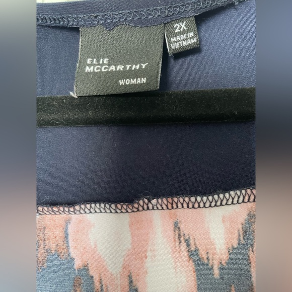 Elie McCarthy Womens Scoop Neck Blouse Tank Top 2X Abstract Geometric Casual - Picture 7 of 16